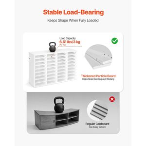 Organizzatore da Ufficio in Legno a 36 Scomparti con Cassettiera e Piano d'Appoggio Rimovibile in Truciolato - Product Image 4