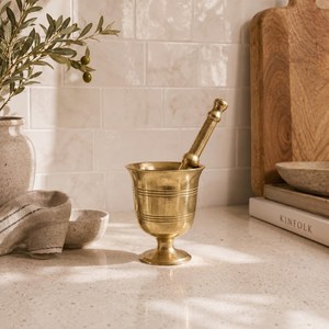 Brass Mortar and Pestle Set Manual <b>Herb</b> Spice <b>Grinder</b> Durable Metal Kitchen Tool Wholesale bulk mortar and pestle - Product Image 4