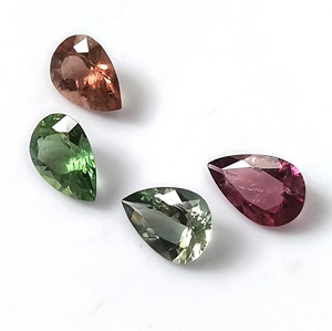 6.30 Carat Total Natural Pastel Multi-Color Mozambique Tourmaline Set 4-Piece Loose <b>7</b>×10 mm Pear Cut Calibrated Gemstones - Product Image 4