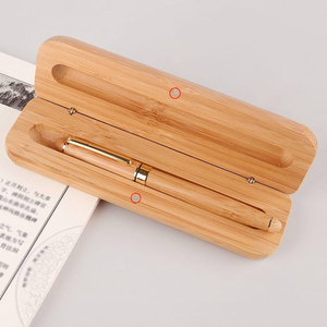 Antique Design Pen Packaging Wood Pen <b>Box</b> natural Color Customised Logo For office Business Gifts Crafts For Sale - Product Image 5