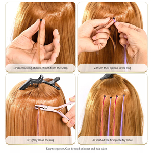 Pince à micro-anneaux de haute qualité pour extensions capillaires, outils professionnels à double poignée en caoutchouc pour une utilisation facile - Product Image 6