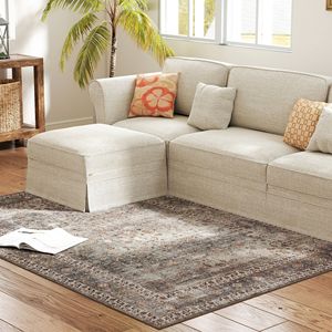 Tappeto Lavabile in Lavatrice 4x6 Tradizionale Antiscivolo Pieghevole Marrone Scuro Misto per Soggiorno - Product Image 2