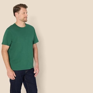 T-shirt à manches courtes col rond vert olive pour homme Kaihe, coupe classique, jersey décontracté en coton, couleur unie, respirant, anti-plis, séchage rapide - Product Image 5