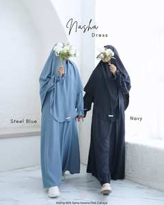 ABAYA SIMPLE PARA MUJERES MUSULMANAS, TELA DE ALTA CALIDAD, TRANSPIRABLE, PARA USO DIARIO, ESTILO LÍNEA A, DE POLIÉSTER - Product Image 3