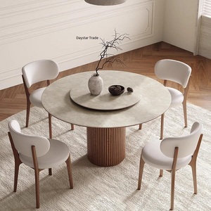 Ensemble de table et chaises de salle à manger rectangulaire moderne de style nordique Daystar Trade, plateau tournant en marbre, 6 places, assemblage requis, luxe - Product Image 1