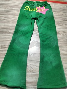 Pantalons vintage effet usé pour femmes, streetwear, avec patch brodé et impression DTG/DTF personnalisée - Product Image 5