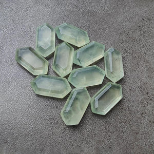 Piedra Preciosa de Prehnita Genuina, Corte Tableta, Calibrada, Hexagonal, Parte Posterior Plana, Piedra Suelta para Fabricación de Joyas, Cabujón al por Mayor - Product Image 1