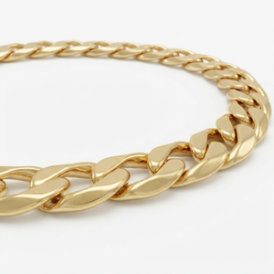 สร้อยข้อมือแบบ Cuban Link ชุบทอง 18K สำหรับทุกเพศ  แบบโซ่  ชุบทองเหลือง  ของขวัญเครื่องประดับ - Product Image 2
