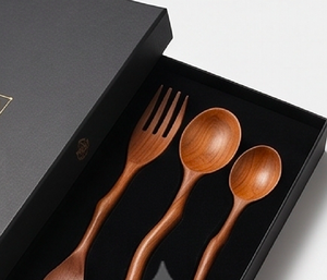 Hand Polished Wooden Flatware Set Minimalist Design Reusable Camping Cutlery For Tableware Hotel Use And Restaurant Use - Product Image 4