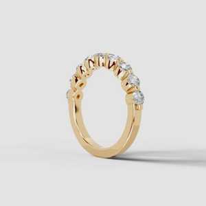 แหวนเพชรทรงกลม VS2 คุณภาพเยี่ยม ฝังครึ่งวงแบบ Eternity ทองคำขาว 14K ของขวัญสำหรับงานแต่งงาน งานวันเกิด - Product Image 2