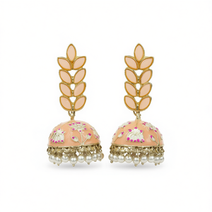 JeweleMarket Premium Floral Jhumka <b>Dangle</b> <b>Earrings</b> with Beads Zinc Alloy <b>Gold</b> Plated Imitation Pearl Wedding Fashion Women's - Product Image 2