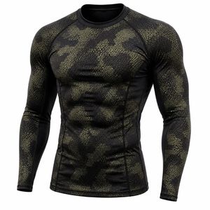 Chemise de compression pour homme à manches longues, col rond, en spandex et polyester, à séchage rapide, imprimé camouflage - Product Image 5