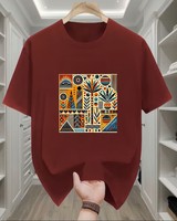 T-shirt en jersey 100 % coton pour homme, col rond, manches courtes, imprimé poulet rôti, écologique, 180 g, style décontracté et confortable, personnalisable