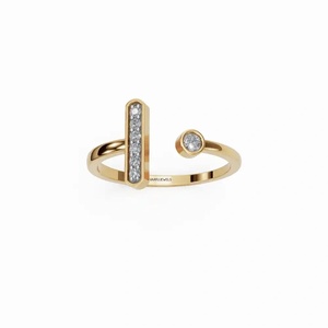 Bague ouverte moderne en diamant de laboratoire taille brillant rond pour femme en or 10K 14K 18K ou argent 925 935 - Product Image 2