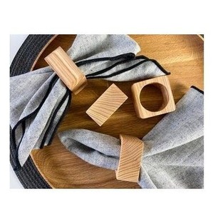 Decorative Wooden Napkin Ring <b>Set</b> Natural Solid Wood Napkin Ring for Dining Table Styling - Product Image 2