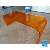 Table basse rectangulaire en acrylique effet cascade, couleurs Lucite, personnalisable, fabrication OEM, fournisseur d'usine