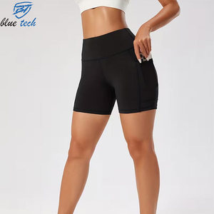 Custom Women Athletic Yoga Shorts High Waist Stretch Gym Running Workout Shorts Breathable Sportswear OEM Services - Product Image 2