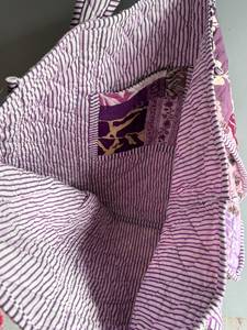 Bohemian Cotton Tote <b>Bag</b> <b>Red</b> Floral Pattern Striped Handles Open Top Shopping <b>Bag</b> <b>GIFT</b> FOR HER - Product Image 6