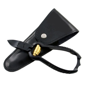 <b>Professional</b> Black Toe <b>Nail</b> <b>Clipper</b> Cutter Medical Grade Stainless Steel Pedicure Tool With Pu Leather Pouch - Product Image 1