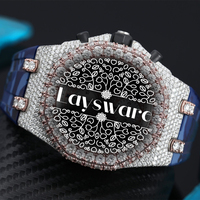 Montre en acier inoxydable sertie de diamants Moissanite, 41 mm, sport, pour hommes, vente en gros, OEM, fabricant de montres avec logo personnalisé