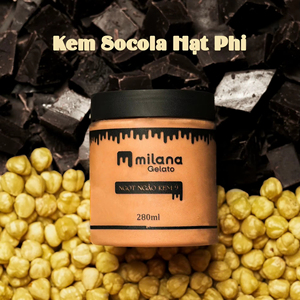 Gelato en gros chocolat-noisette 280ml en pot, crème glacée prête à l'emploi, durée de conservation 12 mois, usine Vietnam, boîte/sac italien - Product Image 1