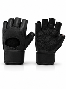 Custom Logo Unisex Leather Fitness Gloves <b>Half</b> Finger Weight Lifting Non <b>Slip</b> Breathable Gym Training Body Building Fasten - Product Image 1
