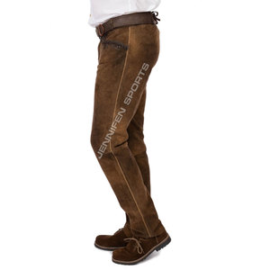 Pantalon Lederhosen en cuir bavarois, véritable cuir de vachette suédé, décontracté pour homme, avec cordon de serrage, séchage rapide et respirant, marron, pour l'<span class=keywords><strong>Oktoberfest</strong></span> - Product Image 4