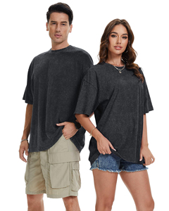 เสื้อยืดคอตตอน 100% ทรงโอเวอร์ไซส์ ซักกรด น้ำหนัก 280 กรัม ไหล่ตก คอกลม แบบเบสิค สำหรับผู้ชาย สไตล์วินเทจ แขนสั้น สีพื้น - Product Image 4