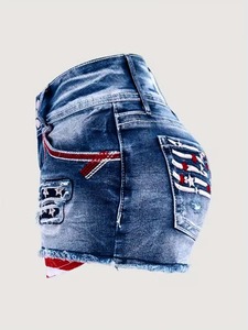 Women Skinny Straight High Denim <b>Shorts</b> Waterproof Summer Modern Casual Design Premium Quality Everyday Fashion OEM Clothing - Product Image 5