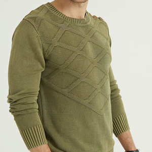 Suéter de Punto Personalizado con Cuello Redondo y Mangas Largas, Ropa de Invierno Gruesa al por Mayor para Hombre - Product Image 1