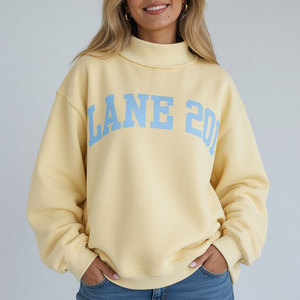 Women Oversized High Neck Sweatshirt Soft Pullover <b>Top</b> Long Sleeve Casual Fit Cozy Relaxed Trendy Everyday Style - Product Image 3