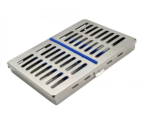 German Grade Stainless Steel Autoclave Tray for Dental Surgical Sterilization Double Decker Manual <b>Power</b> 8 Instruments Capacity - Product Image 2