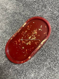 Multi Color Available Resin Marble Bathroom <b>Vanity</b> <b>Tray</b> Perfume Jewelry Dresser Oval Serving <b>Trays</b> for Home Decor Polished - Product Image 6