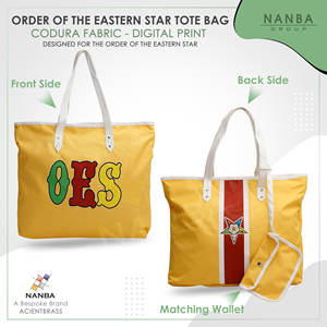 Sac fourre-tout unisexe OES écologique jaune en Cordura, imperméable, avec fermeture éclair, doublure en polyester, broderie emblème OES - Product Image 2