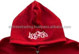 Sudadera de lana informal de invierno para hombre de algodón 100% con cremallera completa para capucha de manga larga teñida lisa - Product Image 2