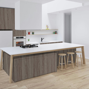 Ensemble complet d'armoires de cuisine modernes personnalisées JY Project, armoires de cuisine RTA en gros, armoires en MDF et contreplaqué de style européen - Product Image 1