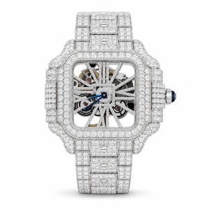 Luxury Unisex <b>Mechanical</b> <b>Watch</b> Stainless Steel Square Case Diamond Encrusted Analog Dial Sapphire Crystal 41mm - Product Image 2