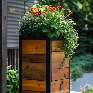 ชั้นวางดอกไม้ไม้ยกพื้นแบบสั่งทำพิเศษ ดีไซน์คลาสสิก ทนทาน สำหรับบ้านและสวน - แบบติดผนังทรงสี่เหลี่ยม - Product Image 1