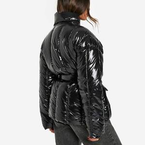 <b>Women</b> High Waist Winter Bubble Puffer <b>Jacket</b> Short Quilted Coat Long Sleeve <b>Zip</b> <b>Up</b> Casual Fashion Warm Outerwear 2026 - Product Image 3