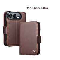 Casing HP Kulit Asli HD Factory untuk iPhone Ultra, Model Flip, Anti Benturan, Dompet Magnetik, Buatan Tangan
