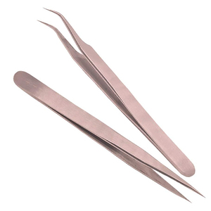 Volume Lash Tweezers For Eyelash Extensions, Curved Tip High Precision Tip Stainless Steel Makeup Beauty Care Tools - Product Image 1