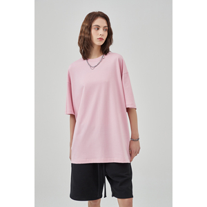 Camiseta Oversize Rosa de Algodón, Ajuste Holgado, Camiseta de Verano Casual con Cuello Redondo, Compra con MOQ Bajo, Camisetas para Mujer - Product Image 6