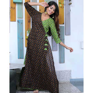 ชุดเดรสสีน้ำตาลเฮเซล แอนกรากา ระบายอากาศได้ดี ทรงหลวม สีตัดกัน ไซส์ XS สำหรับใส่ในชีวิตประจำวัน - Product Image 5