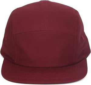 Casquette Snapback Unisexe 5 Panneaux en Coton Bordeaux Uni, Visière Plate Ajustable, Style Urbain pour Adultes, Tenue Décontractée Quatre Saisons - Product Image 4