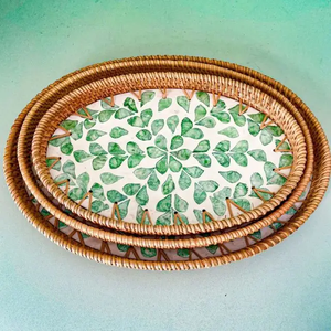 Bandeja ovalada de mimbre ecológica hecha a mano de la colección de bandejas de servicio de Vietnam - Product Image 2