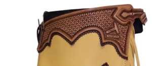 Premium Horse <b>Riding</b> Full <b>Chaps</b> with Chinks Genuine Leather Decorative Fringe and Snap Closures Western Cowboy <b>Riding</b> Gear - Product Image 2