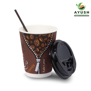 10oz Water Based/Aqueous Coated Ripple Wall Paper Cup with Grease-proof Inner Coating for Hot Drinks - Product Image 4