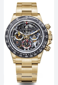 Reloj Cronógrafo Mecánico de Lujo de Edición Limitada de 41 mm, Tono Dorado, Estilo Hip Hop, Esfera Esqueleto de Alta Calidad, Acero Inoxidable - Product Image 3