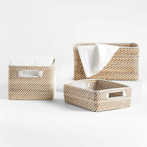Panier de rangement pour tiroirs de cuisine, fait main, en rotin naturel, paniers à légumes, pièce essentielle pour l'organisation - Product Image 4