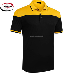 T-shirt à manches courtes et col en O pour hommes, en coton jaune et noir avec broderie de logo, poids en tissu de 260g, tenue décontractée - Product Image 4